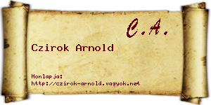 Czirok Arnold névjegykártya